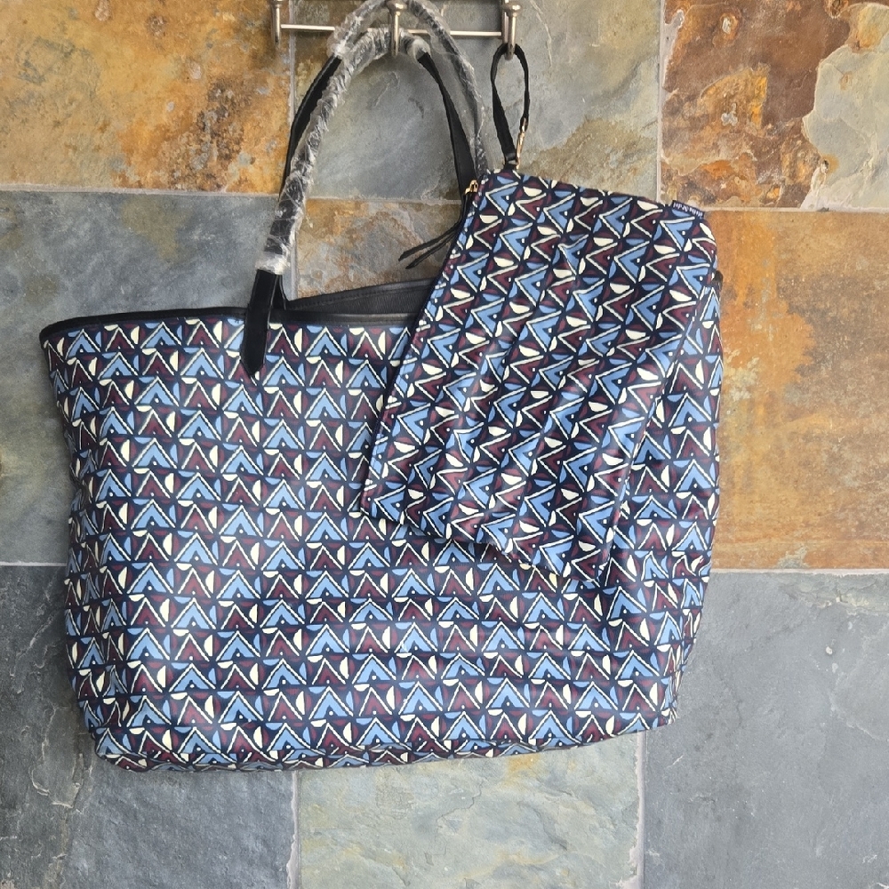Stella & Dot Multicolor Geometric Tote with Pouch